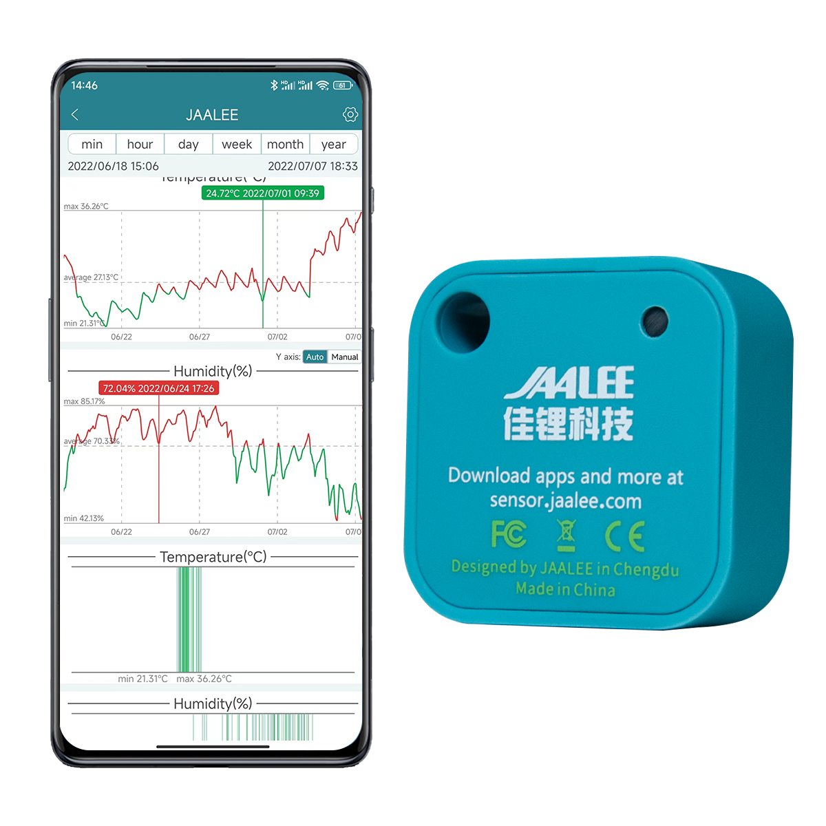 Digital Hygrometer Probe - Jaalee JHT Temperatura/Umidade/Ponto de Orvalho/Sensor VPD