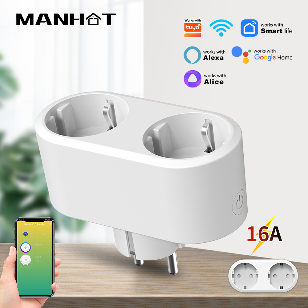 Timer Dual Outlet - Tomada Inteligente WiFi Dupla 16A EU