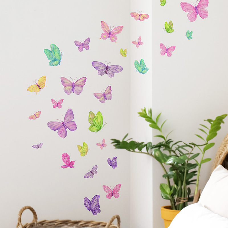 Pvc Panel Background - Adesivos de parede de borboleta romântica,