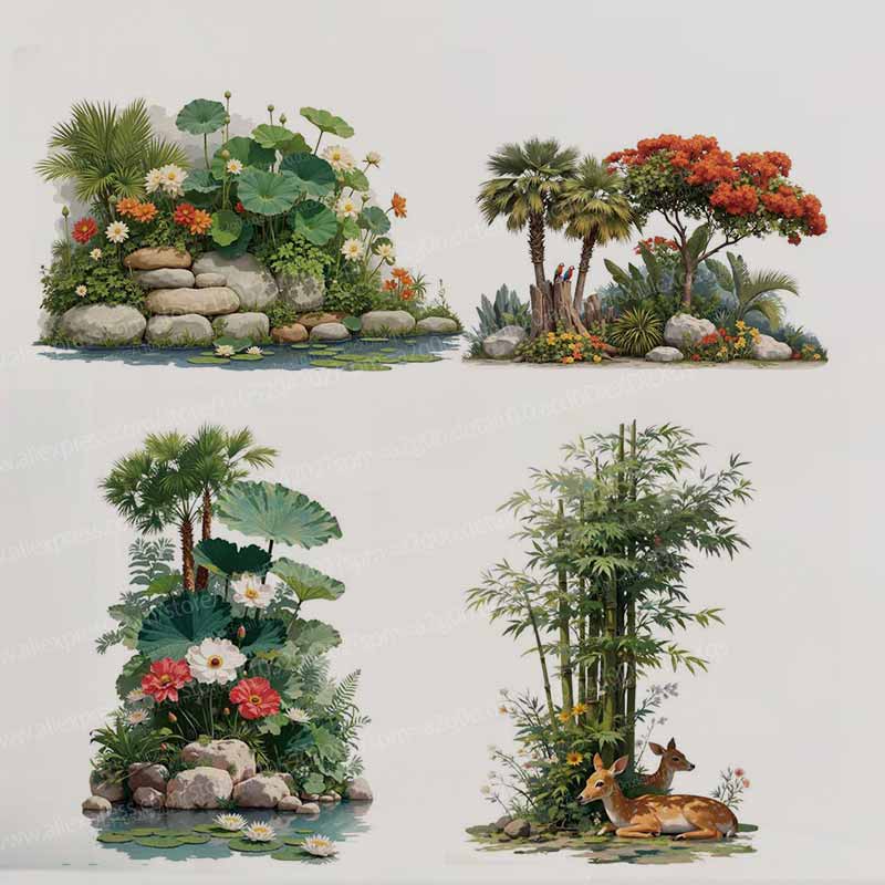 Adesivos de Parede de Plantas  - Pvc Panel Background avaliação e preço